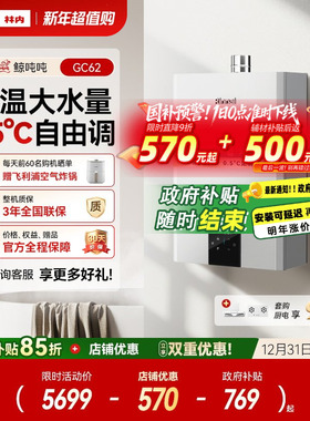 [鲸吨吨水伺服]林内燃气热水器小蛮腰Max0.5微控恒温20/24升GC62