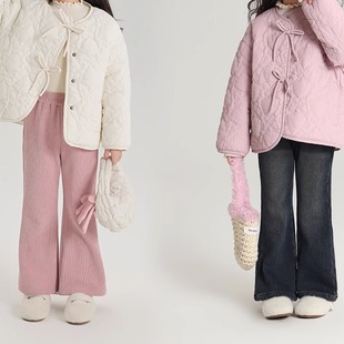 乔伊思童装女童加绒外套棉衣冬装2025新款夹棉内里儿童初冬棉服潮