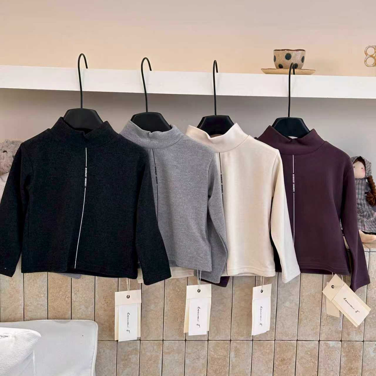 乔伊思童装女童打底衫2025冬款韩版自发热双面德绒打底衫保暖上衣