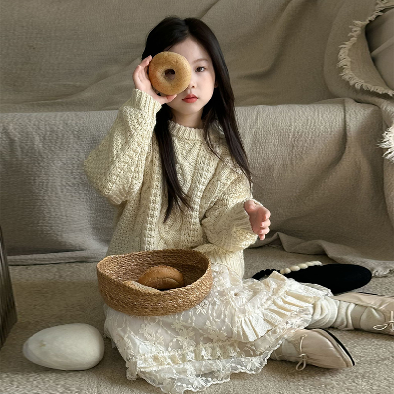 乔伊思韩童装女童毛衣2025新款洋气儿童韩版针织开衫春秋款套头潮