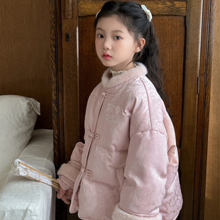 乔伊思新国标90白鸭绒女童羽绒服2025冬季儿童中国风新年服冬外套