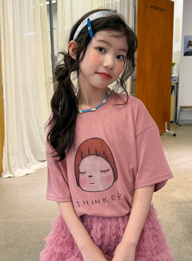 乔伊思童装童装女童T恤2026年夏季新款韩版卡通短袖t百搭透气潮童