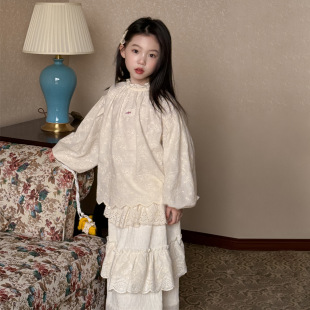 乔伊思童装女童半身裙春季2026新款儿童韩版裙子蛋糕裙拼接长裙潮