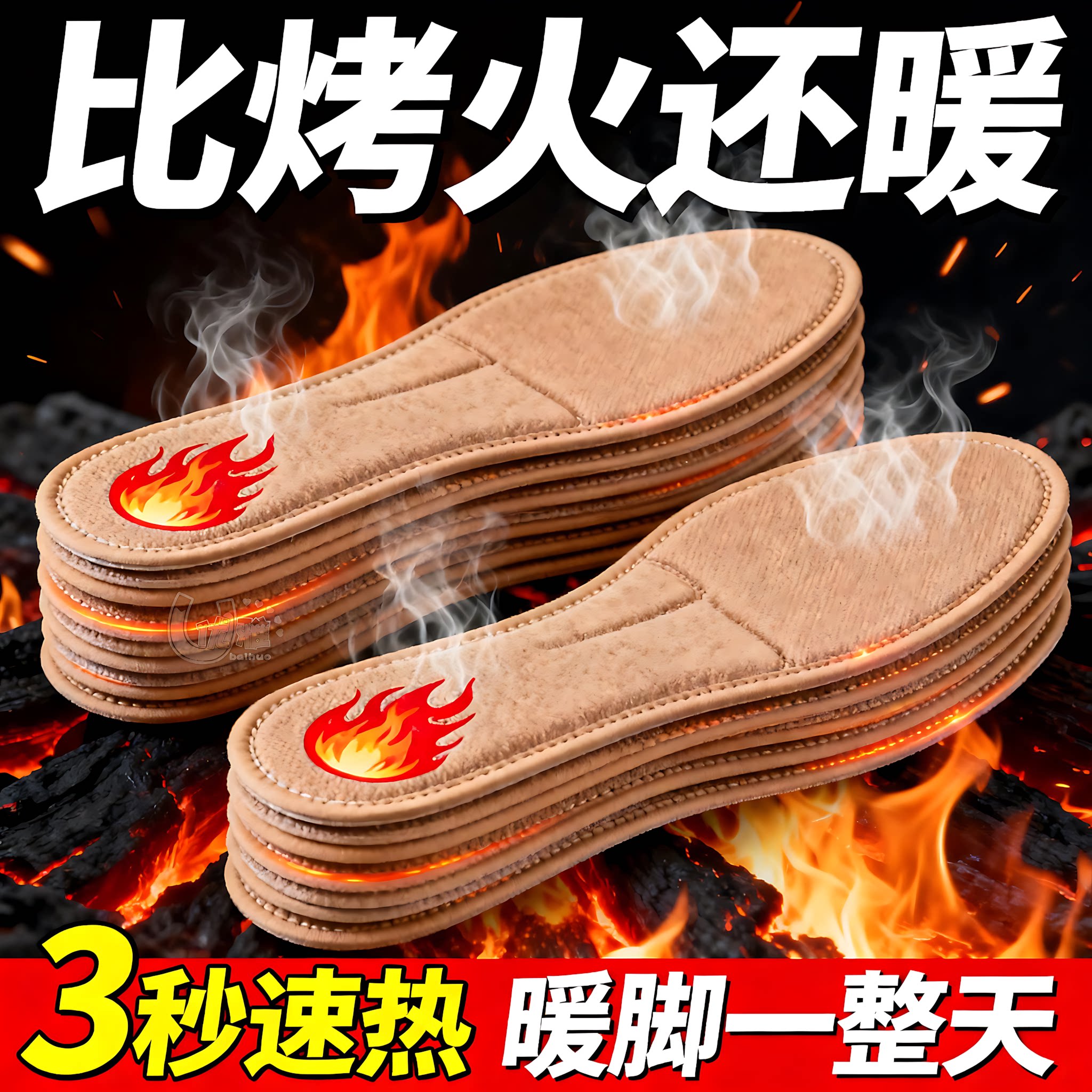 艾草发热鞋垫轻薄不硌暖足神器