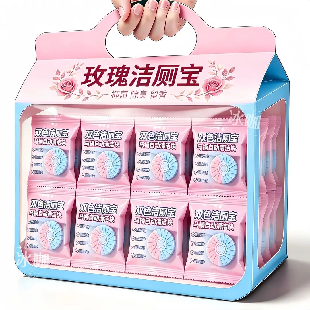 全新升级洁厕宝玫瑰花香抑菌除臭