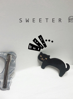【SWEETER】猫咪醋酸边夹可爱猫咪刘海发夹INS风少女侧边刘海夹