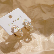 SWEETER韩国东大门925银针贝壳花瓣耳环超仙半圆几何金属耳圈耳饰