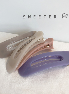 【SWEETER】奶油果冻色亚克力透明大号发夹 日本Latt家边夹鸭嘴夹
