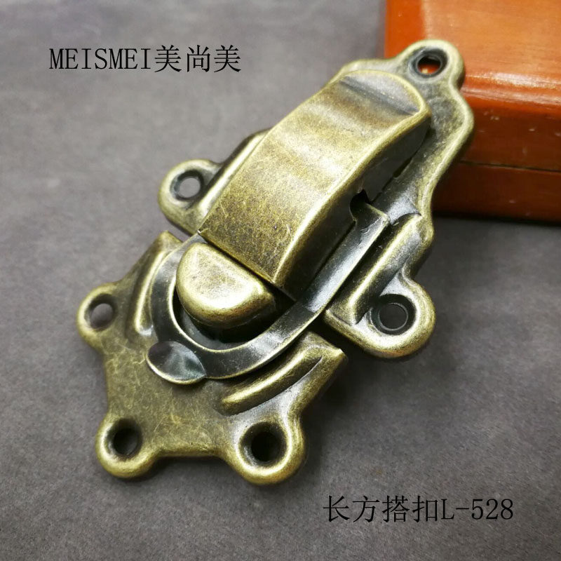 中式仿古箱扣樟木箱子五金古铜配件老式锁扣拉手合页包角复古全套