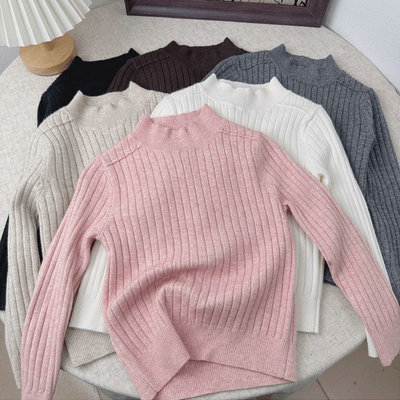 女童半高领针织打底毛衣秋冬软糯
