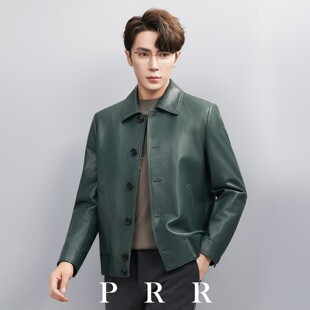 男夹克皮衣真皮绵羊皮修身青年轻奢翻领休闲海宁春秋机车外套2026