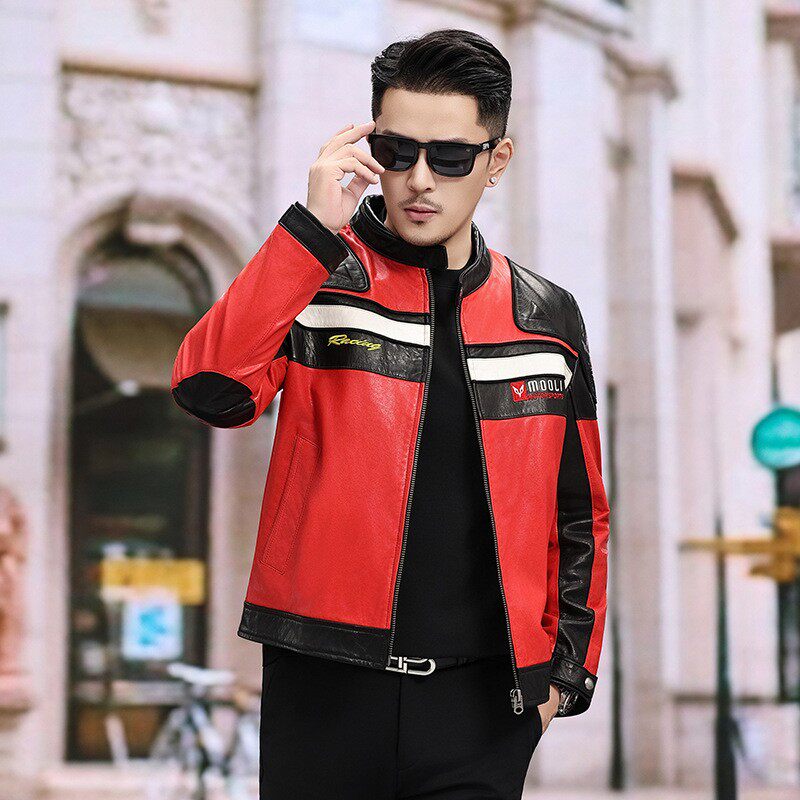 机车皮衣男真皮骑行服短款痞帅风软皮2026款今年流行爆款油蜡牛皮