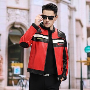 机车皮衣男真皮骑行服短款痞帅风软皮2026款今年流行爆款油蜡牛皮