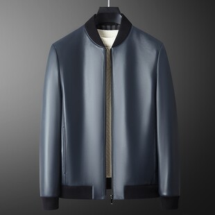 男士春秋皮衣外套2026新款真皮头层绵羊皮棒球领韩版简约百搭潮流