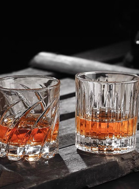 【旋转18秒】创意威士忌酒杯 不倒翁水晶玻璃洋酒杯家用玻璃杯子