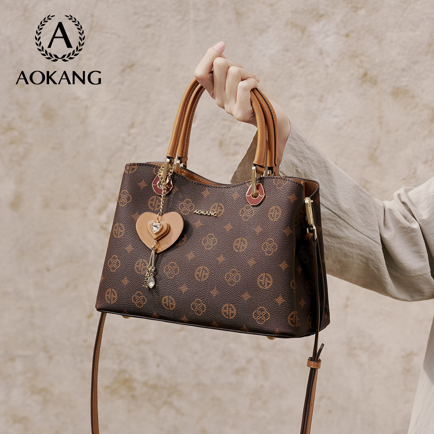 奥康妈妈手提包大容量斜挎包