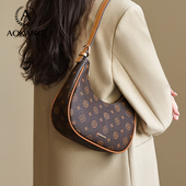 老花大容量通勤新月包 单肩包女式 奥康腋下包2026新款 包包百搭女款