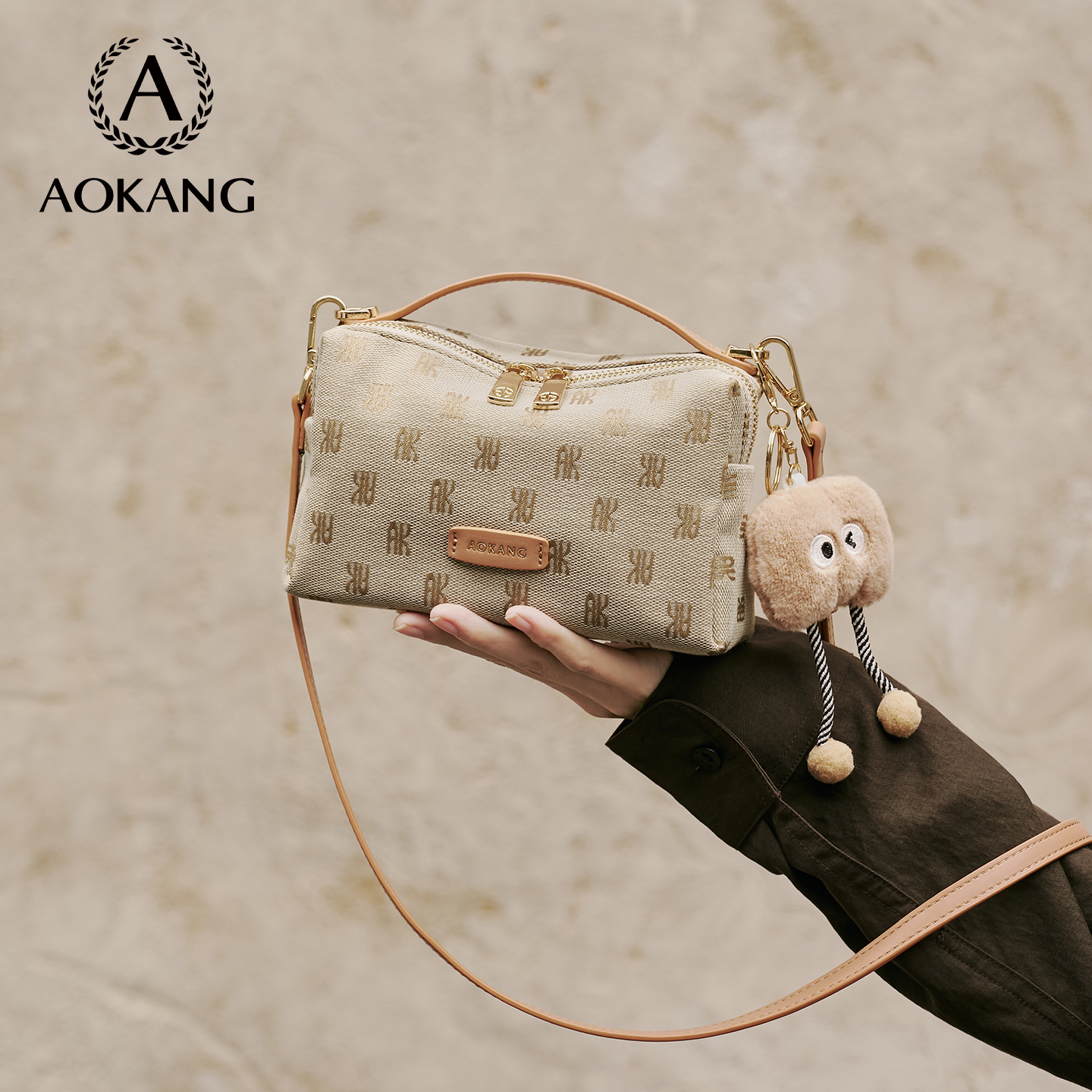 奥康小方包2025通勤手提包