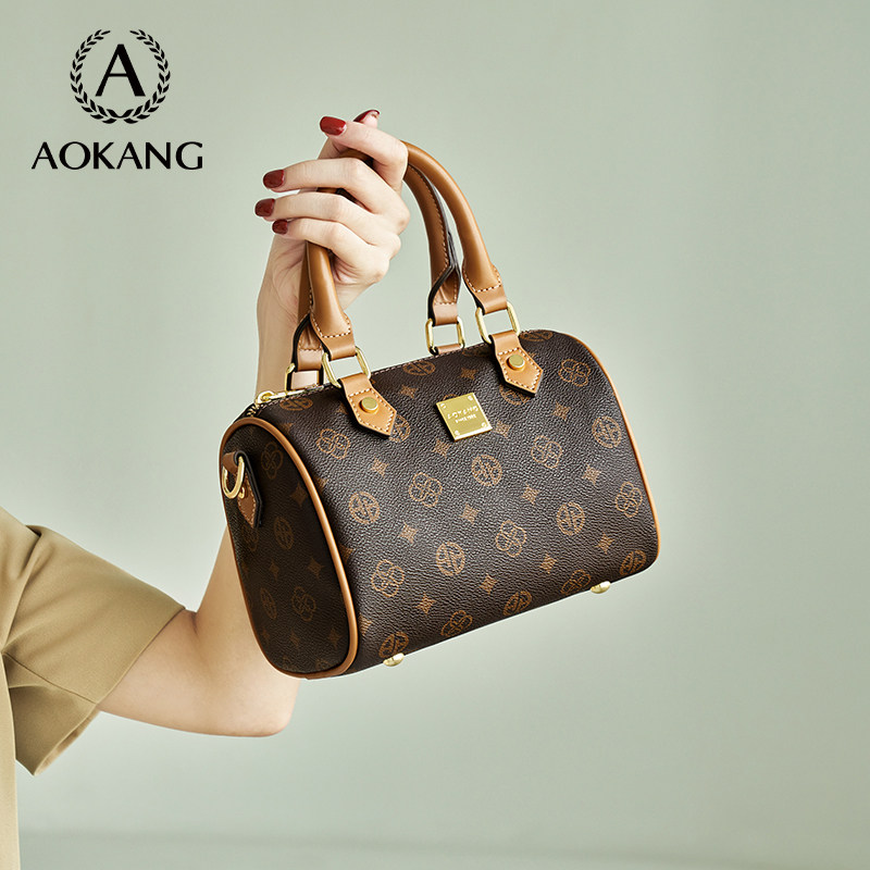 奥康波士顿包2026新款包包老花枕头包大容量手提妈妈包单肩斜挎包,箱包皮具/热销女包/男包,通用款女包,淘宝优惠券,粉丝福利购,淘宝优惠卷