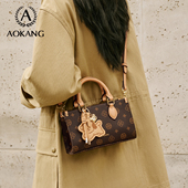 奥康小方包2026新款 包包老花高级女包通勤手提包大容量单肩斜挎包