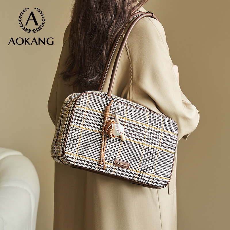 奥康托特包2026新款包包单肩公文包女式时尚保龄球包高级波士顿包,箱包皮具/热销女包/男包,通用款女包,淘宝优惠券,粉丝福利购,淘宝优惠卷