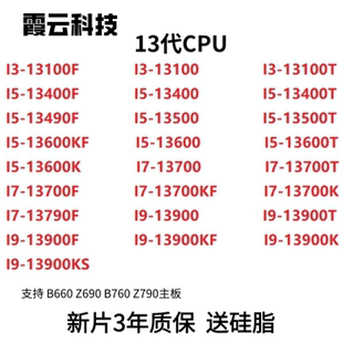 intel13代cpu i9i7i5 i3-13100 13400 13500  13700 13600 13900E
