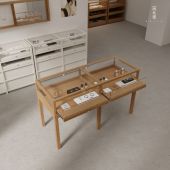 新中式 玻璃中岛精品柜珠宝古玩饰品展示柜产品简约落地防尘陈列柜