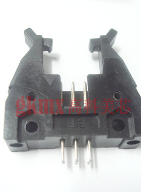 连接器 接插件 牛角座DC2-6PIN 6芯 间距2.54MM 黑色 直插 一个