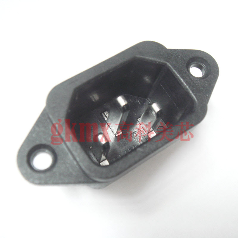 高科美芯 3孔电源插座AS-02 公头 AC电源插座 带耳朵 3.5元/PCS