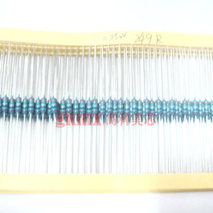 0.25W 249R 色环电阻精度1% 高科美芯 100个8元 金属膜电阻1