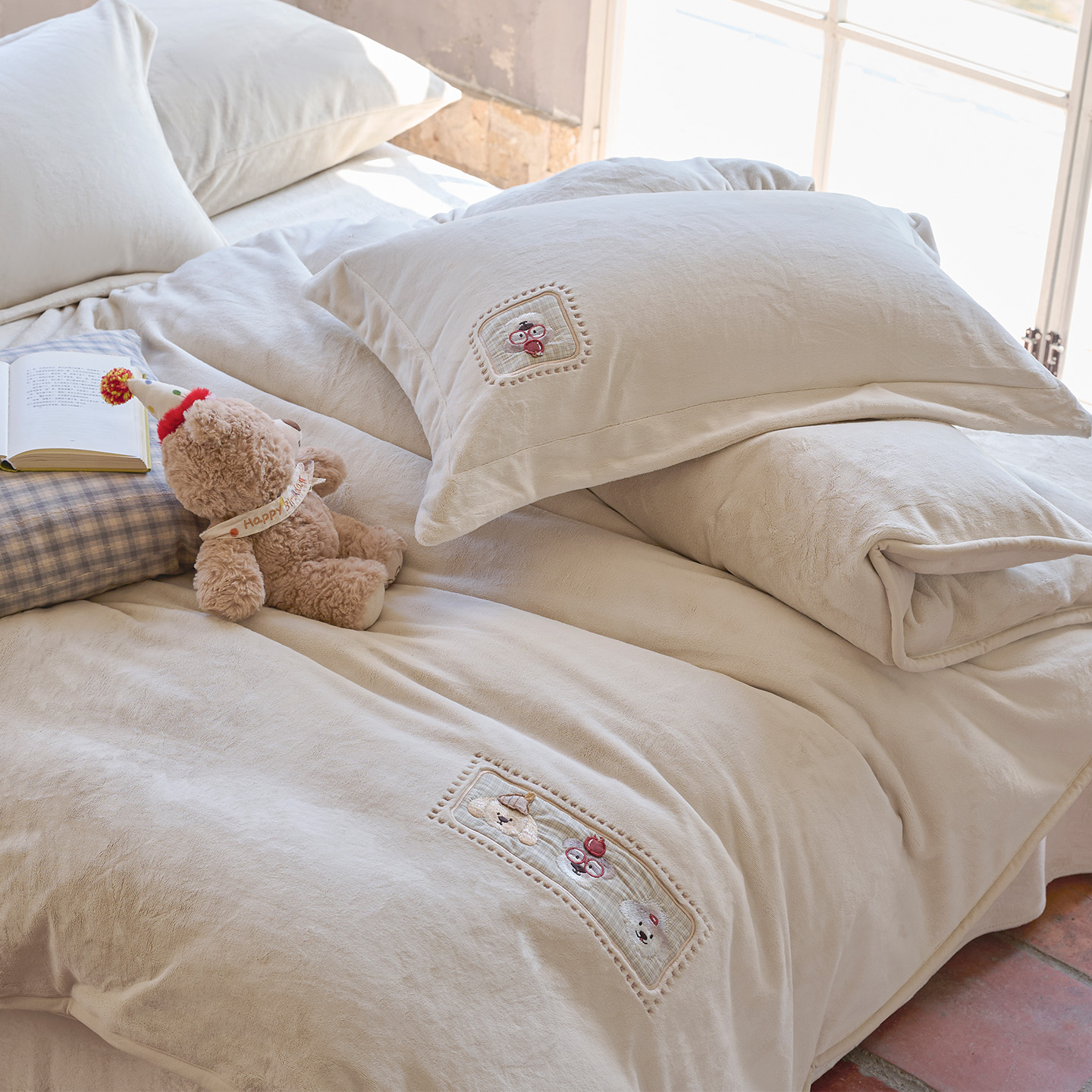 加厚270克双面牛奶绒四件套秋冬保暖2025新款单人床上三件套