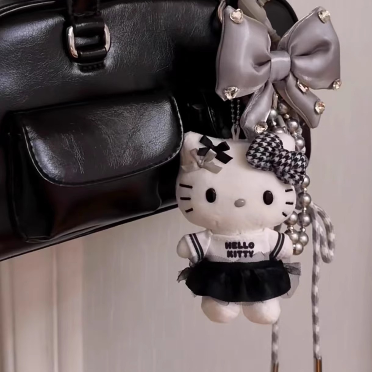 miu系黑白kitty包包挂件