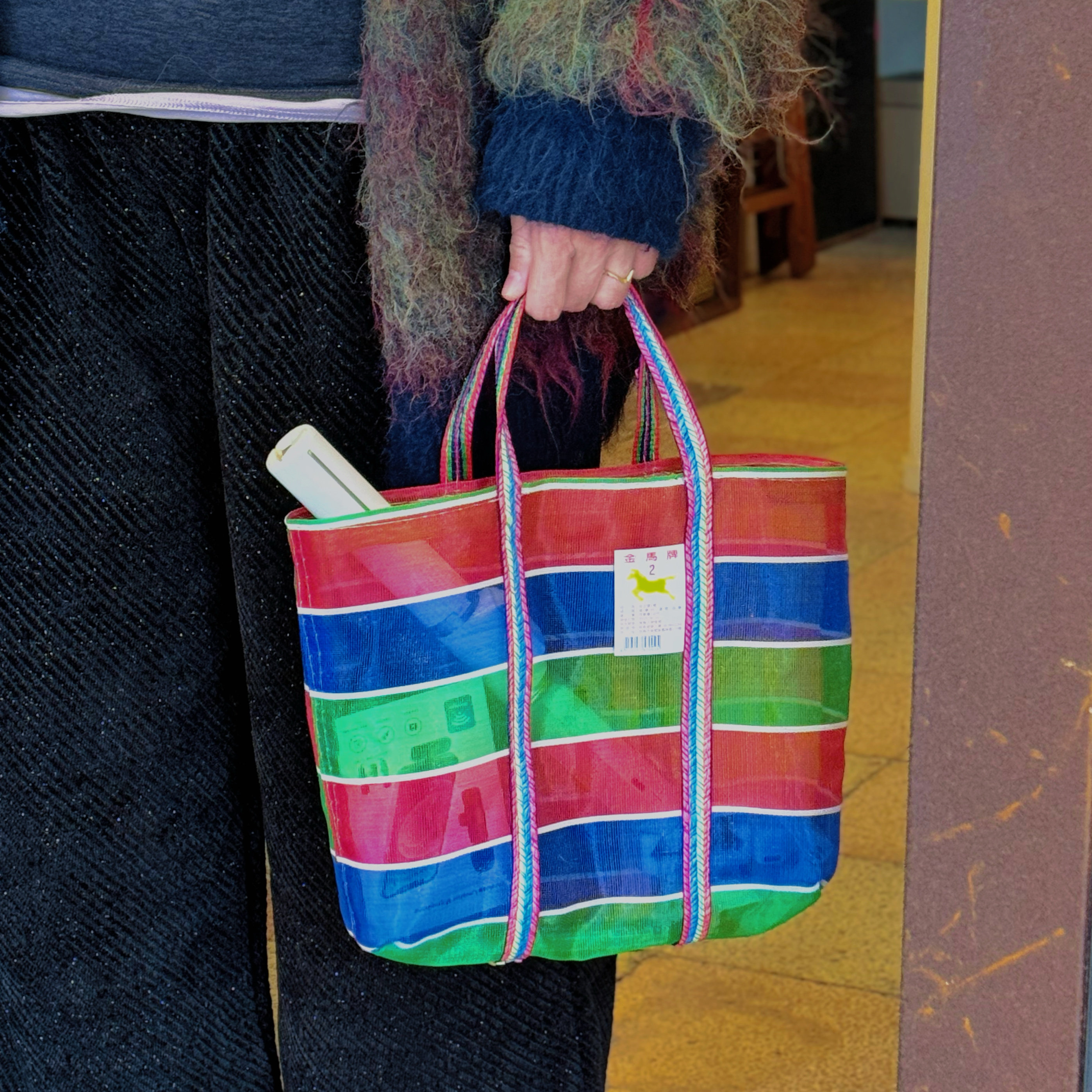 现货台湾金狮牌茄芷袋复古创意环保文艺风购物袋春夏撞色托特包,箱包皮具/热销女包/男包,托特包,淘宝优惠券,粉丝福利购,淘宝优惠卷