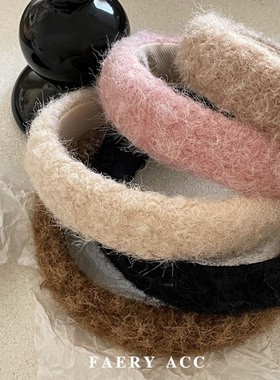 韩国博主同款毛绒发箍女高颅顶头箍洗脸发卡头饰发饰秋冬新款发饰