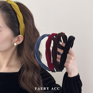 韩国博主同款 发箍女麻花丝绒头箍洗脸发卡头饰发饰秋冬新发饰头饰