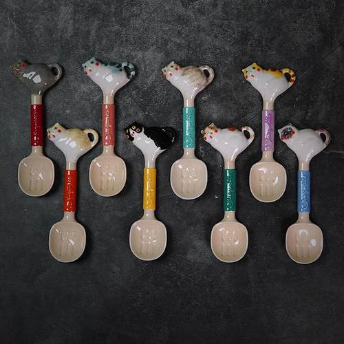 凉猫烧陶瓷创意可爱猫咪勺礼物