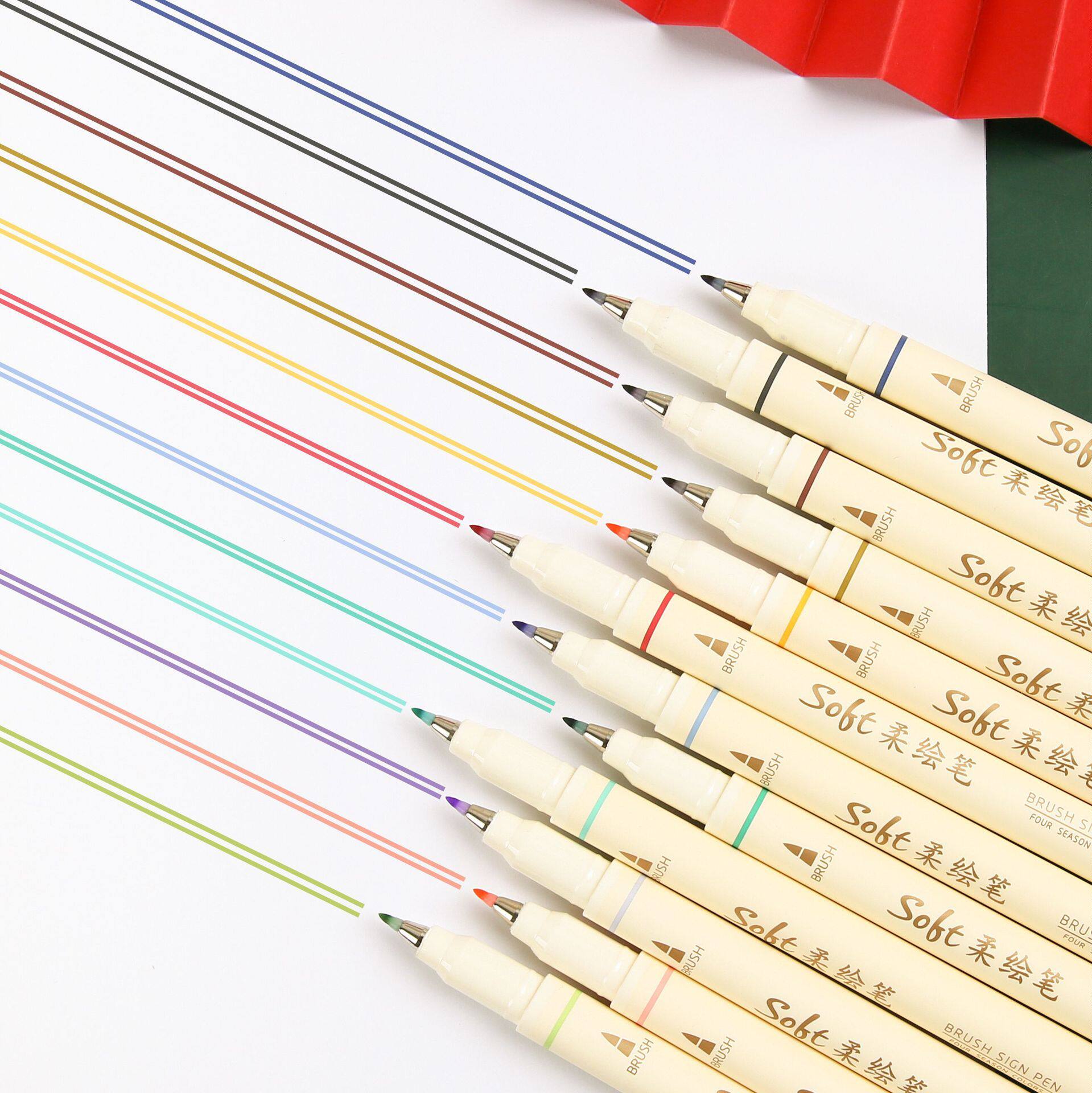 통관 부드러운 그림 색상 아름다운 펜 수첩 붓 그림 서예 작은 일반 스크립트 소프트 헤드 후크 라인 펜 영어 수첩 827