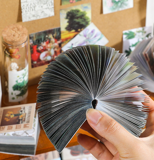 400张诗情画意素材本 复古手帐背景纸手账简约ins拼贴装饰打底纸