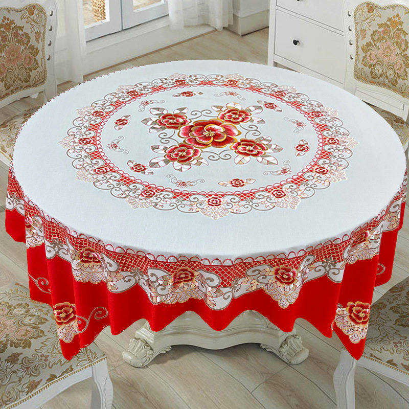 圆桌桌布加厚防水防油防烫免洗pvc家用高级餐桌布新中式桌垫台布,居家布艺,桌布,淘宝优惠券,粉丝福利购,淘宝优惠卷