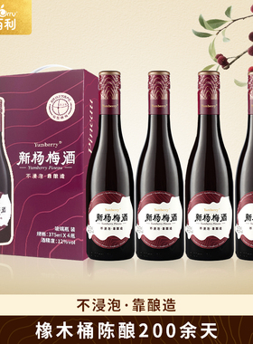 扬百利仙居新杨梅酒375ml*4瓶微醺果酒礼盒装过年送礼低度酿造酒