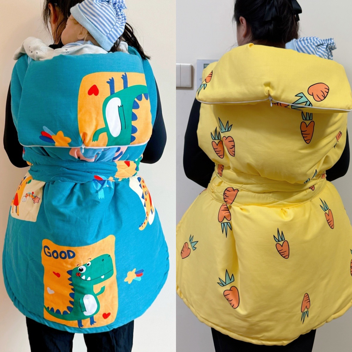 传统背婴儿童宝宝老式秋冬加厚加绒款四川云南前抱后背式背带背扇