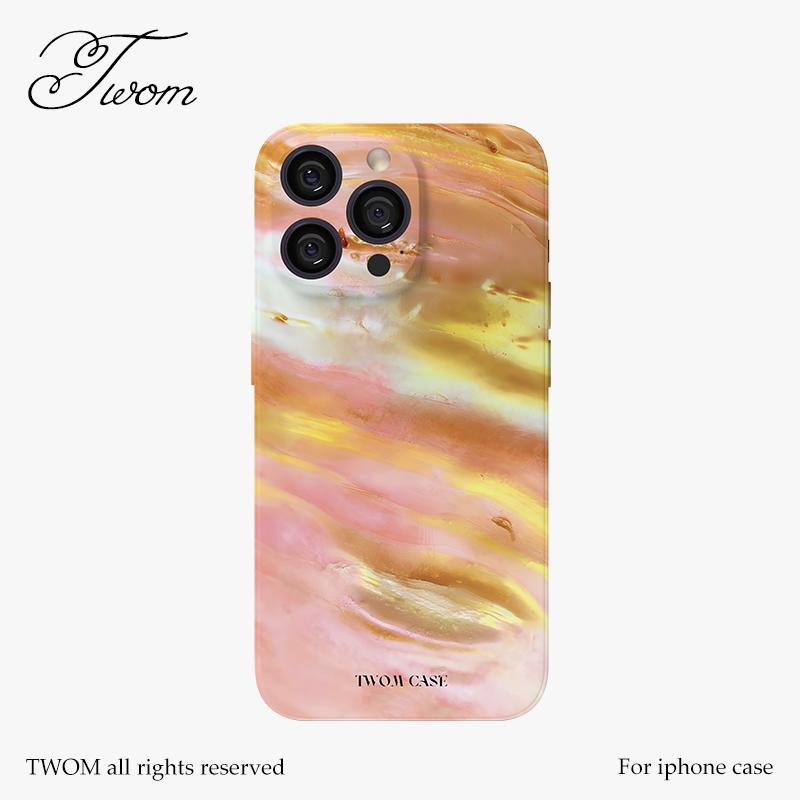 渐变粉色鎏金复古手机壳