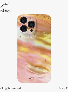 TWOM 复古粉色鎏金适用iPhone17promax手机壳新款苹果16promax渐变高级感15promax个性14pro软壳13不撞壳