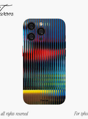 TWOM霓虹氛围感适用iphone17pro手机壳个性苹果16promax小众设计15pro全包14高级感13pro炫酷精孔潮流不撞壳
