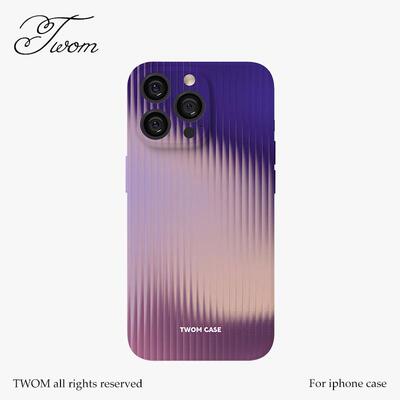 TWOM紫色霓虹光氛围感适用iPhone17promax手机壳艺术苹果16promax简约时尚15pro轻奢设计感14小众不撞壳