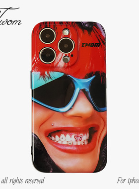 TWOM复古墨镜Y2K手机壳适用iphone17promax手机壳小众设计苹果16promax保护壳新款15Pro个性14Pro全包软壳13