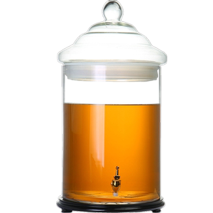 玻璃长筒泡酒瓶带龙头底座泡酒缸人参药酒鹿茸加大泡酒罐药材瓶