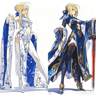 饰收藏 旗袍saber立牌桌面摆件装 动漫二次元 fate周边精美帅气新款