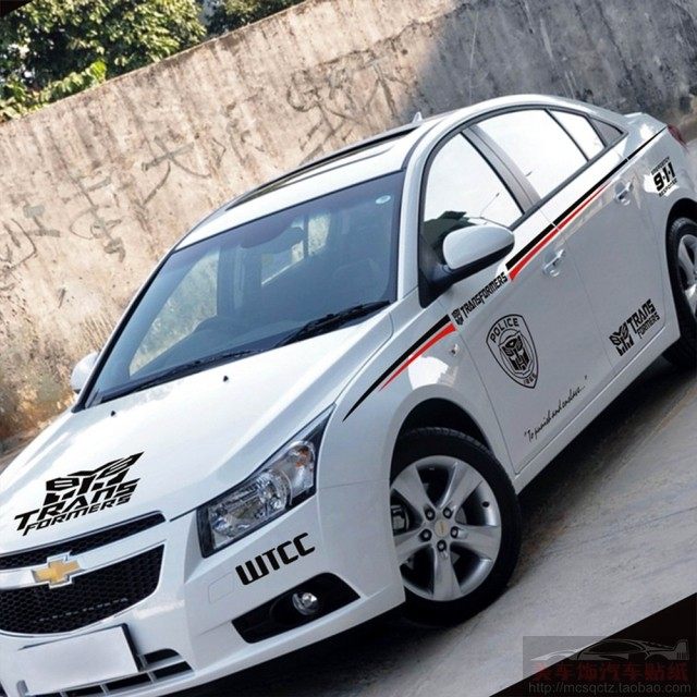 适用雪佛兰迈锐宝科鲁兹车贴911变型金刚大黄蜂腰线拉花汽车贴纸