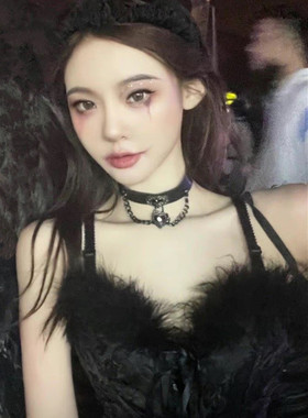 日本原宿真皮桃心朋克风项圈